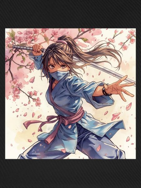 Blütenklinge Ninja im Kimono