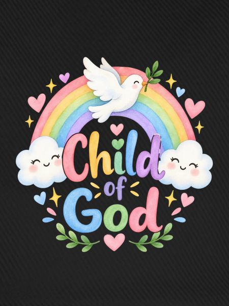 Kind Gottes Regenbogen Kunst