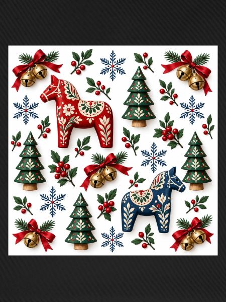 Dala-Stil-Weihnachtsvolkspferde