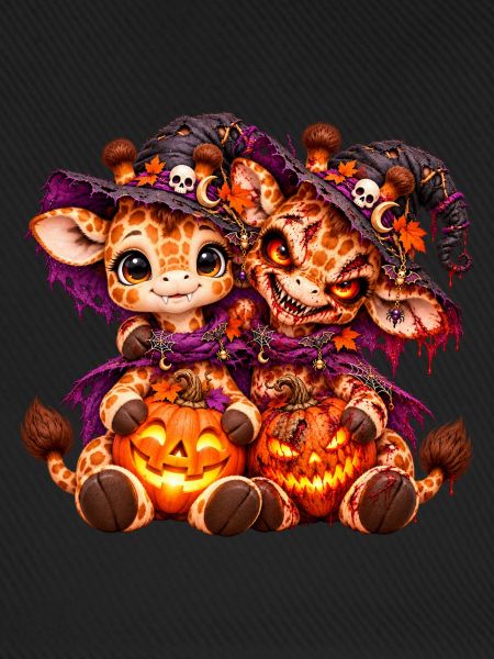 Giraffe Gir'Halloween-Kuschel (Yin-Yang)