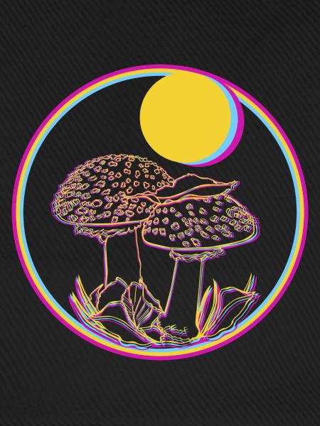 Neon Pilz Kreis Sonnenbild