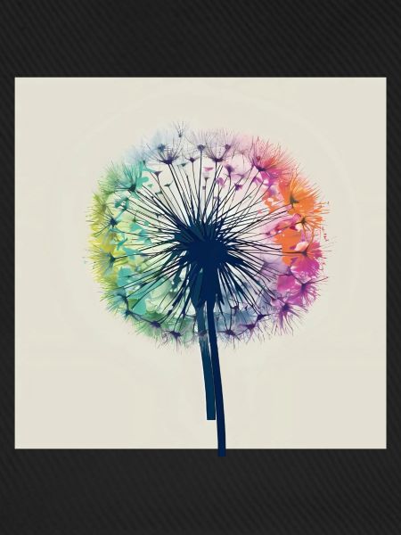 Bunter Pusteblumen-Aquarell