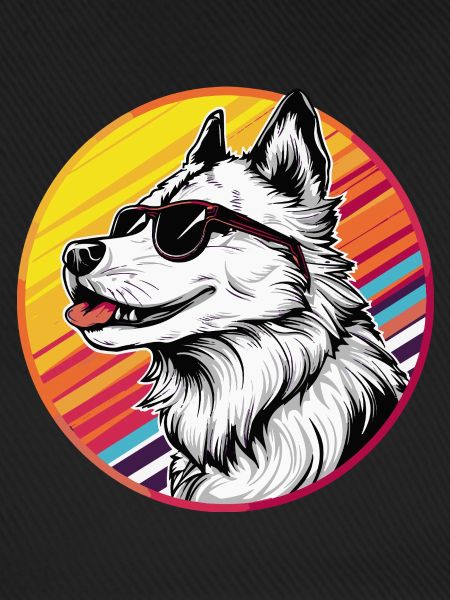 Lässiger Husky mit Sonnenbrille