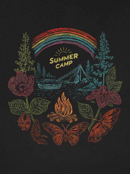 Summer Camp – Buntes Retro Naturdesign