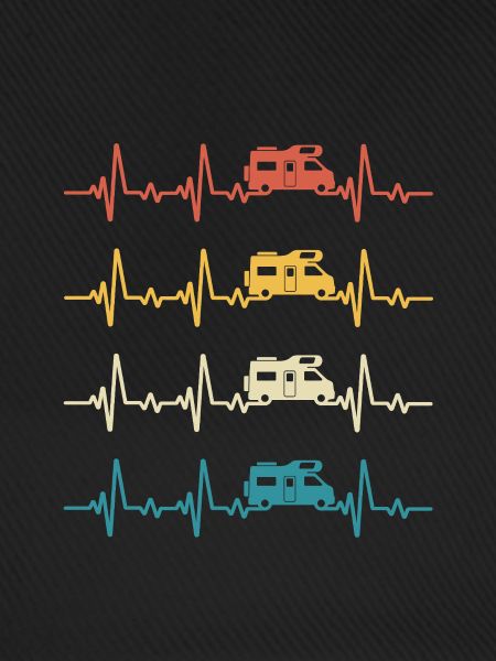 Retro Campervan Heartbeat Camping