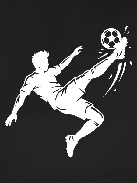 Fallrückzieher Fussball Silhouette