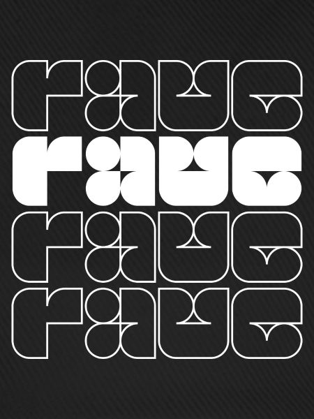 Rave-Musik-Typografie-Design