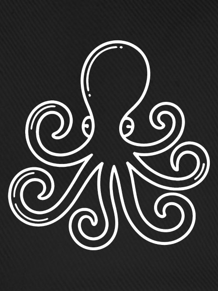 Swirly Oktopus Linienkunst