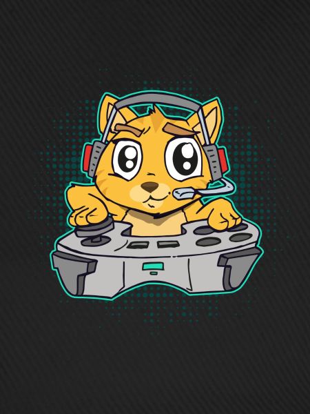 Gaming Katze Gamer Controller Kater