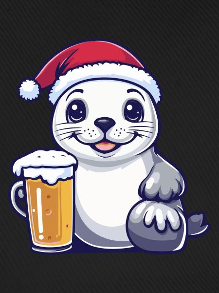 Robbe Tier Weihnachten Bier