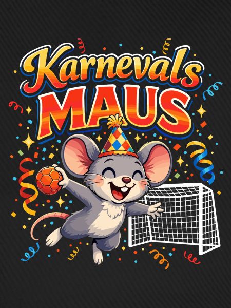 Karnevalsmaus Handball Geschenk Lustig Fasching