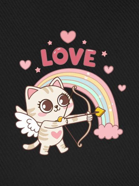 Celestial Cat Rainbow Love