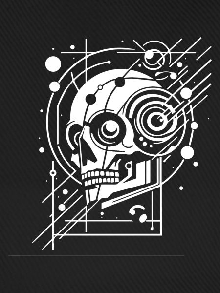 Cyber-Schädel Geometrie Neon