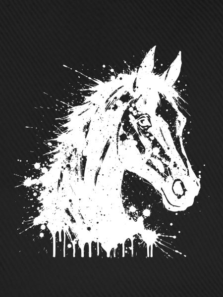 Pferde-Stil Ink Splash Reitkunst Weiß