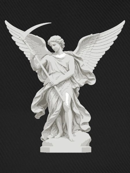 Engel mit Sense-Statue