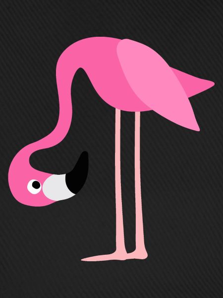 Flamingo Pink Cartoon Stil