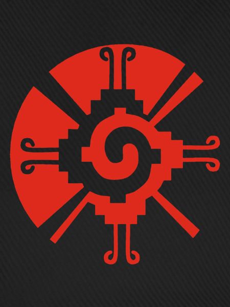 Rotes Maya-Schutzsymbol