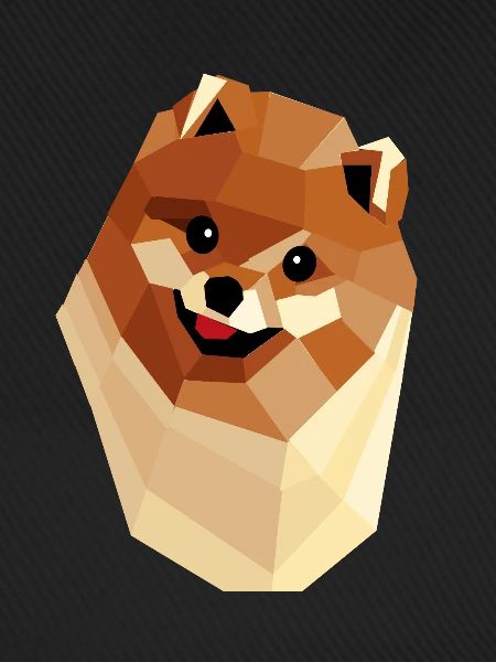 Pommerschen Low Poly — Geometrisches Porträt