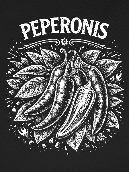 Chili Peperoni Linienkunst
