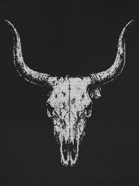 Longhorn-Schädel-Silhouette