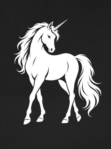 Weißer Einhorn-Silhouette