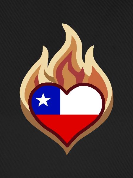 Flammenherz Chile Flagge