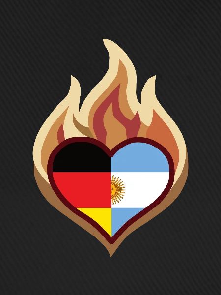 Flammendes Deutschland Argentinien Herz
