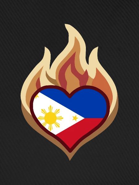 Philippines Flag Heart on Fire