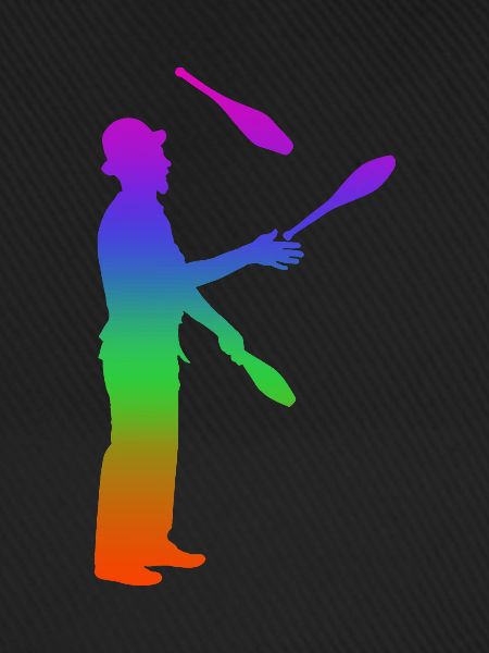 Jonglieren Regenbogen Silhuette