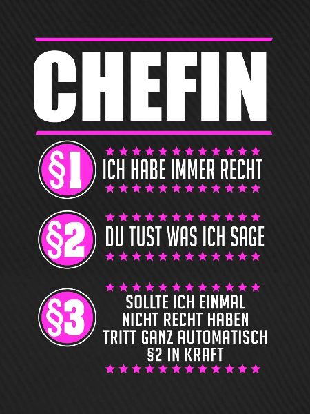 Chefin Chef Vorgesetzte Geschenk