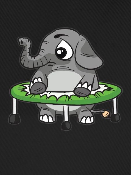 Dicker Elefant im Trampolin