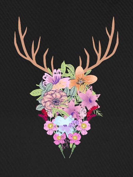 Blumen Geweih
