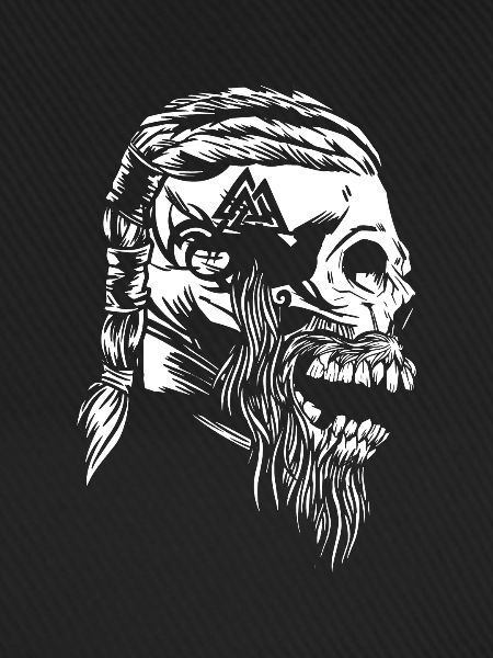 Wikinger Schädel mit Tattoos