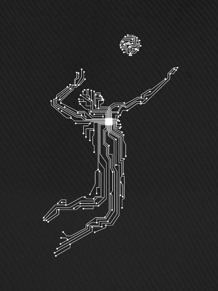 Mainboard CPU Chip Volleyballspieler