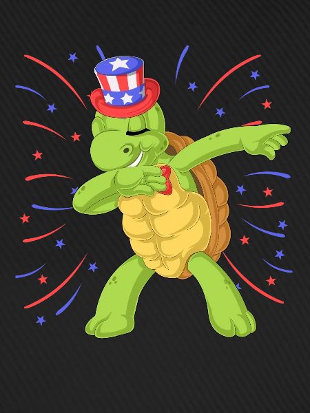 Schildkröte dabbing 4. Juli