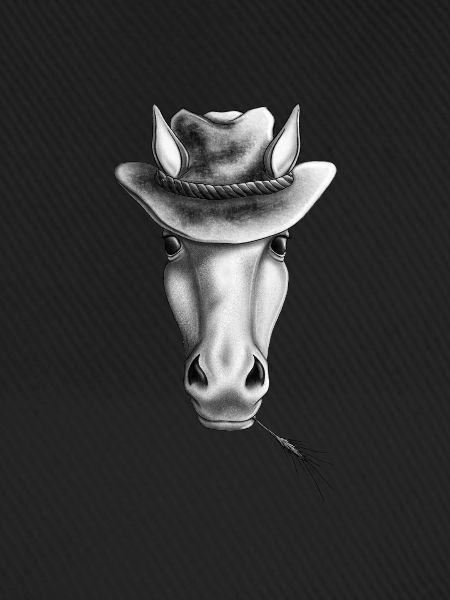 Western Pferd mit Cowboyhut