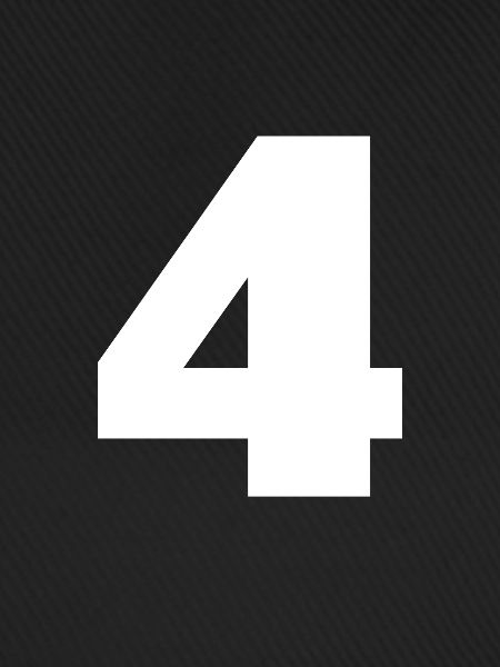 Nummer 4 Großbuchstaben Monogramm