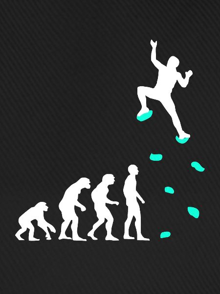 Klettern Evolution Klettergriffe Kletterwand