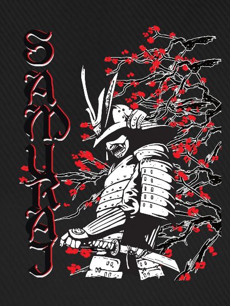 Samurai mit Kirschblüten