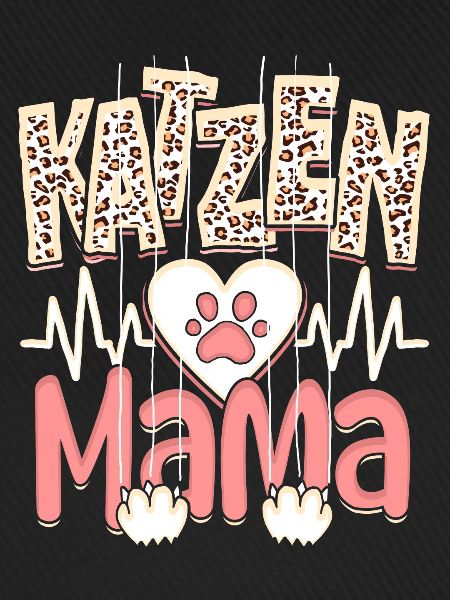 Katzen Mama Kätzchen Leopard Muster