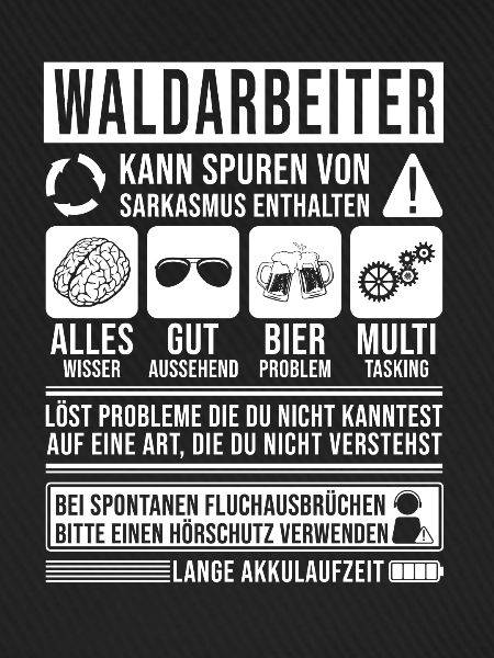 Waldarbeiter Spruch lustig