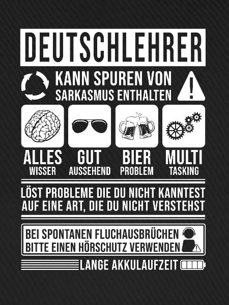 Deutschlehrer Spruch lustig