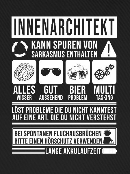 Innenarchitekt Spruch lustig