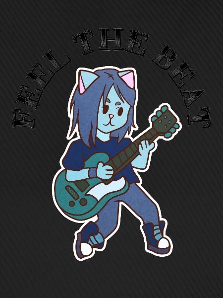 Katze spielt Gitarre