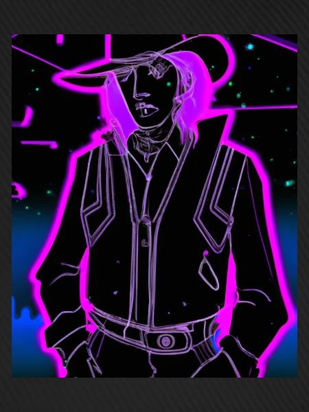 Goth Synthwave Outrun Goth Cowboy