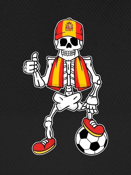 Skeleton Fußballfan Spanien