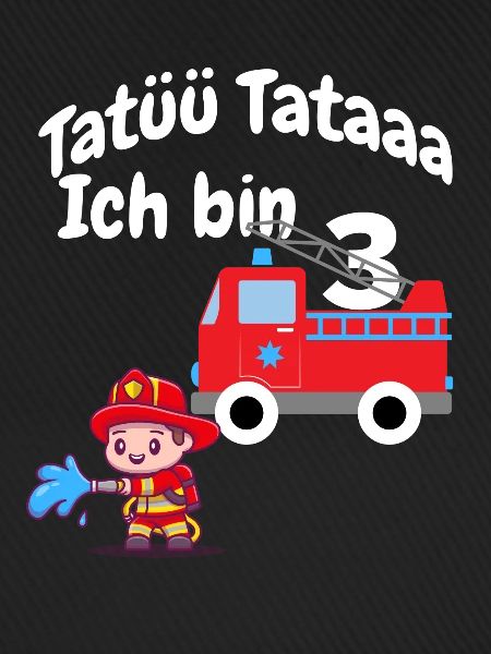 Kinder Feuerwehrmann mit Feuerwehr 3