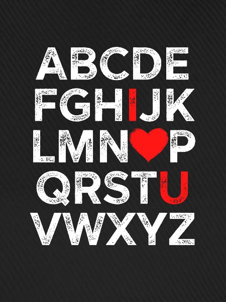 Ich liebe dich Alphabet