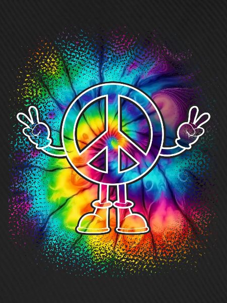Peacezeichen Friedenszeichen Tie Dye