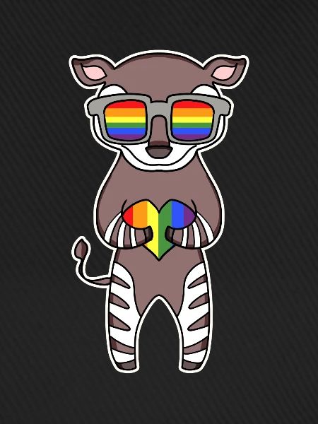 Regenbogen - Okapi mit Brille